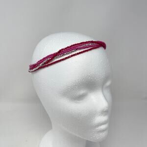 Vera‎ Bradley Beaded Stretch Headband Pink Swirls Silver 13925-179